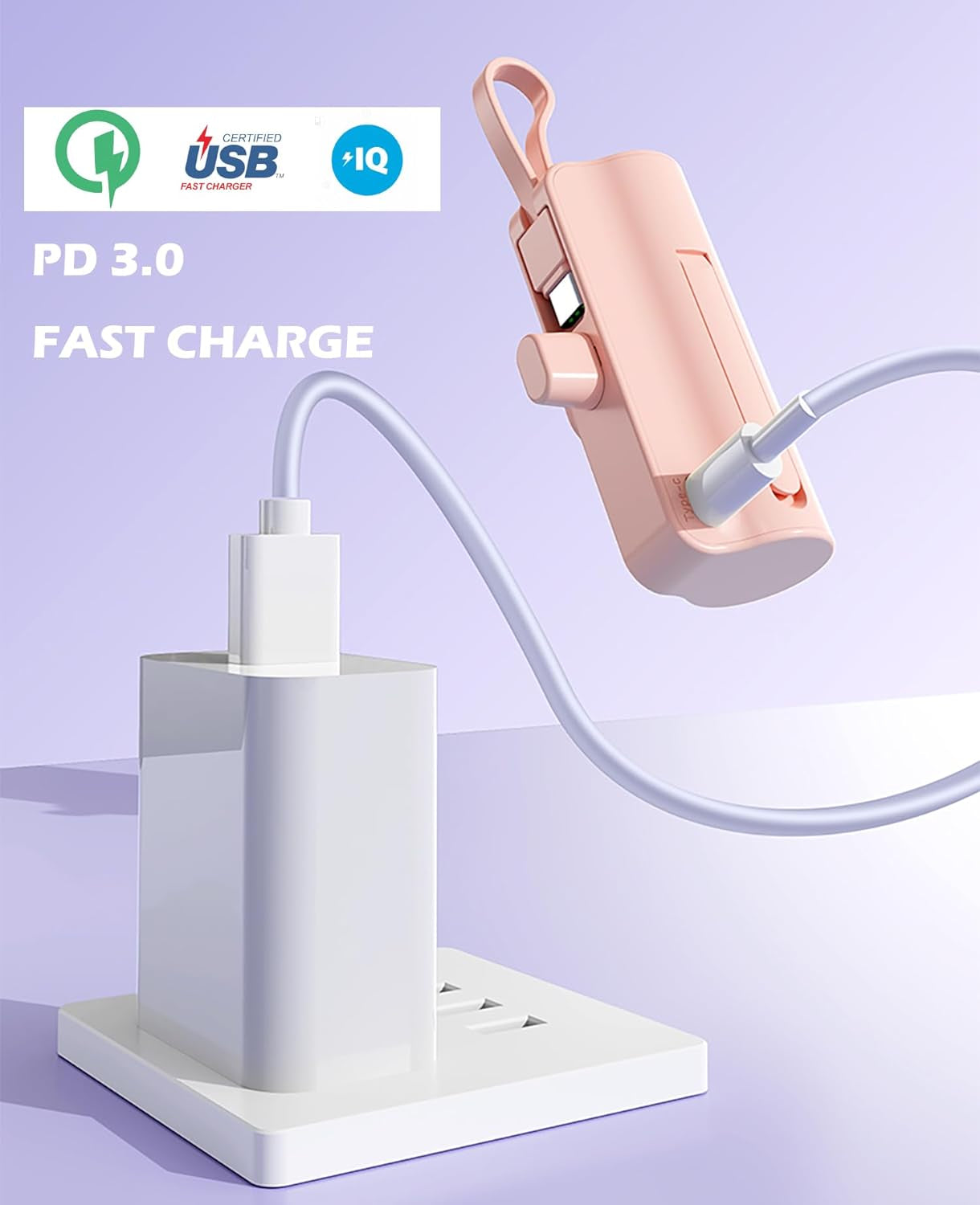 Mini Phone Charger 5500Mah Portable Power Bank,Dual USB-C Ports Cell Phone Power Charger, LCD LED Display Battery Compatible with Iphone 15/15 Plus/15 Pro/15 Pro Max/Android Phone/Samsung/Moto/Lg Etc